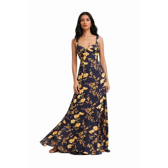 Reformation Lecce Maxi Dress Bernadette Floral | Size 2 | NWT Wedding Guest - Picture 3 of 11